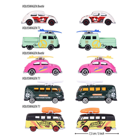 Majorette Volkswagen, le macchinine originali, 5 pezzi.