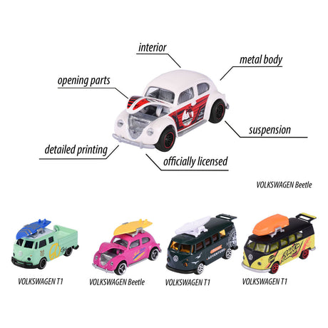 Majorette Volkswagen, le macchinine originali, 5 pezzi.