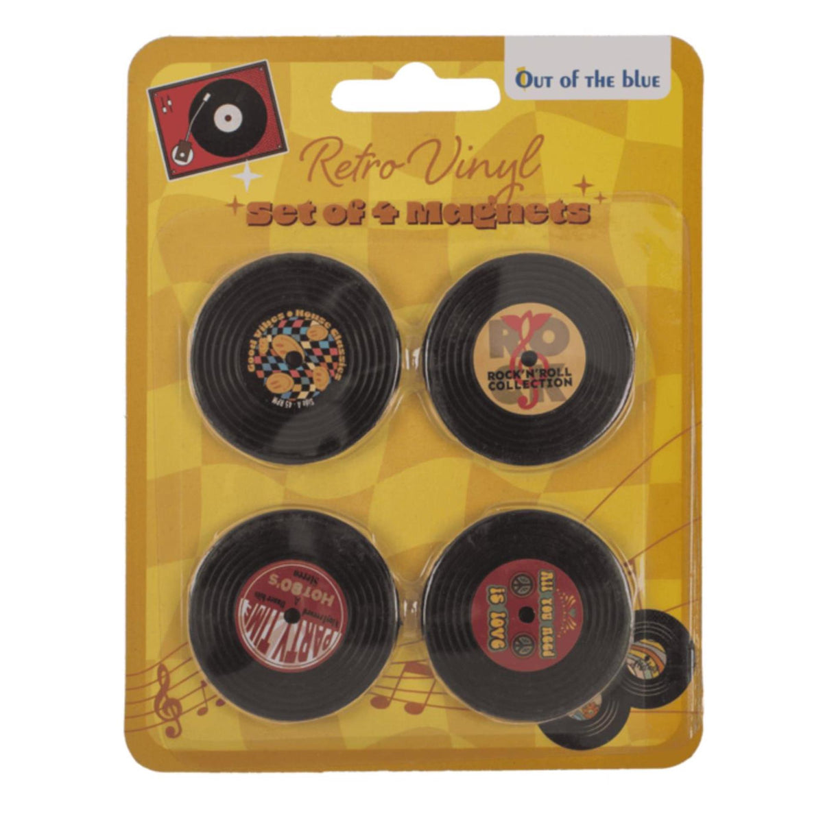 Magneti da frigorifero Ootb retro LP 4,2x4,2 cm set da 4 pezzi