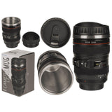 Ootb tazza da viaggio con obiettivo per fotocamera in acciaio inossidabile 15 cm