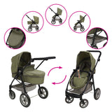 Carrozzina per bambole 2 in 1