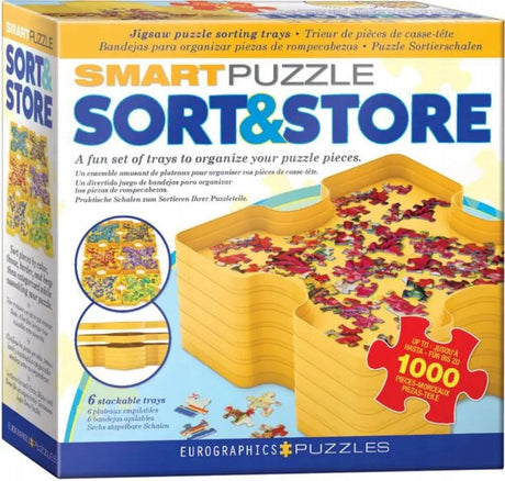 Eurographics - negozio di smistamento puzzle intelligente - 6 contenitori di smistamento e stoccaggio di 21×21×8 cm per puzzle