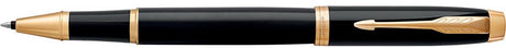 Parker im penna roller | lacca nera con finitura oro | pennino fine | inchiostro nero | confezione regalo