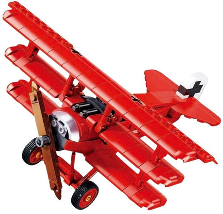 Sluban modelbricks fokker dr‑1s aereo giocattolo da costruzione per bambini da 8 anni – modellino giocattolo da costruzione – scatola da costruzione con 281 blocchi – m38-b1292