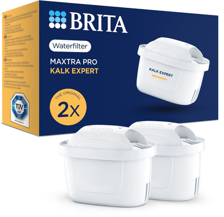 Cartuccia filtro acqua Brita maxtra pro limescale expert - 2 pezzi - filtro acqua originale per tutte le caraffe per la protezione di dispositivi con acqua dura - filtra calcare, impurità, cloro e metalli, tra le altre cose