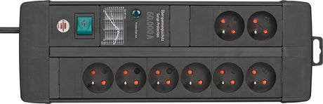 Brennerstuhl premium-line 60.000 a presa con protezione da sovratensione 8 vie duo nero 3m h05vv-f 3g1,5 *be*