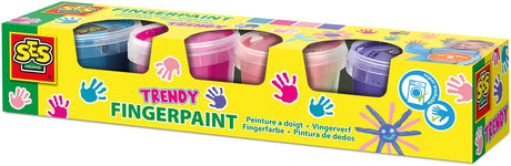 Ses creative ses pittura con le dita colori trendy, 4x110ml