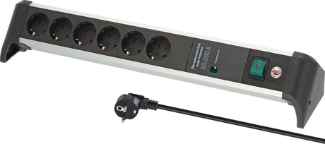 Brennerstuhl alu-office-line 60.000a multipresa con protezione da sovratensione 6 vie 1,8 m h05vv-f 3g1,5