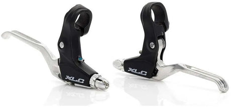 Leva freno XLC BL-C01 – per freno cantilever – interruttore rotativo con interruttore a pollice – alluminio – nero argento