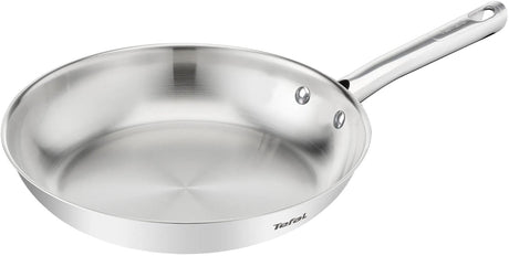 Tefal duetto su b8660434 – padella – 24 cm – adatta per induzione – risultato di cottura croccante – acciaio inossidabile premium – manici rivettati – padella