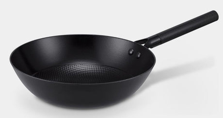 Brabantia padella wok patron ø 28 cm - padella resistente con manico dal design lussuoso - 100% senza pfas - rivestimento antiaderente in ceramica - padella wok a induzione - nera
