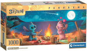 Clementoni - puzzle - 1000 pezzi - panorama disney stitch - scatola compatta