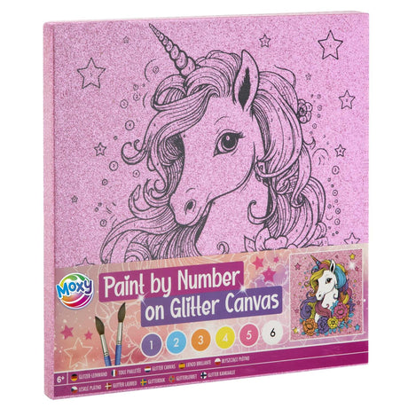 Grafix moxy dipinto con numeri tela glitterata 25x25 cm