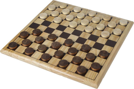 Set pedine Engelhart completo – pedine in legno di betulla ø 30 mm – tavola 29 x 29 cm – scacchiera di lusso per principianti e avanzati –