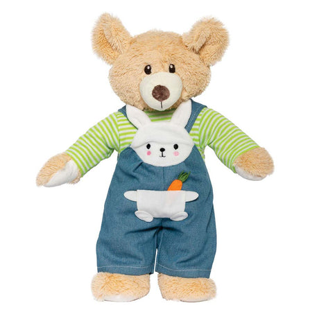 Salopette da bambola Heless con camicia a righe bunny lou, 28-35 cm