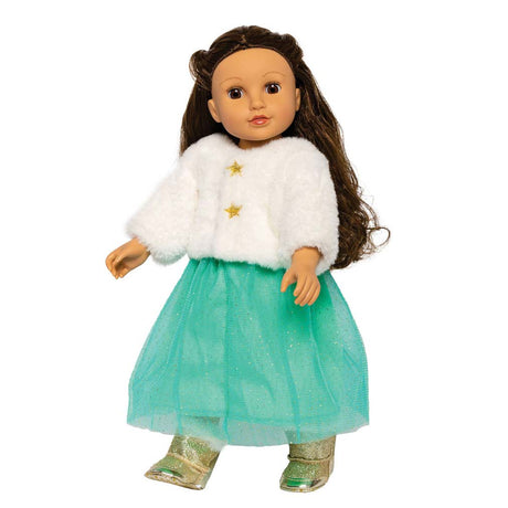 Giacca per bambola in peluche Heless con gonna, 28-35 cm