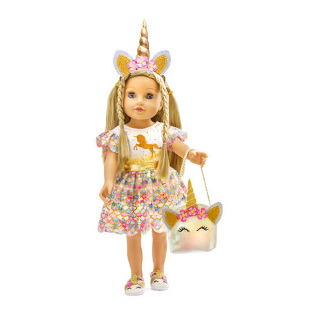 Accessori per bambole Heless Glitter Set unicorno, 38-45 cm