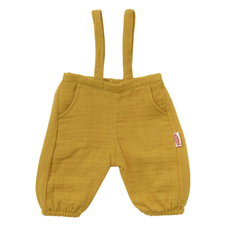 Salopette per bambole Heless in cotone organico giallo ocra 35-45 cm.