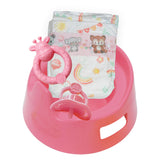 Vasino per bambole Heless con accessori rosa - 15 cm