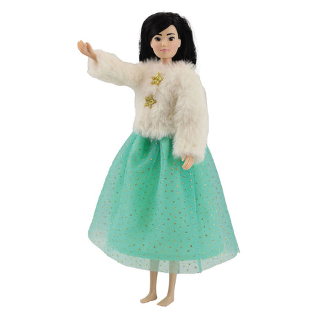 Giacca in peluche Heless Yuki con gonna in tulle per bambole fashion - 29 cm