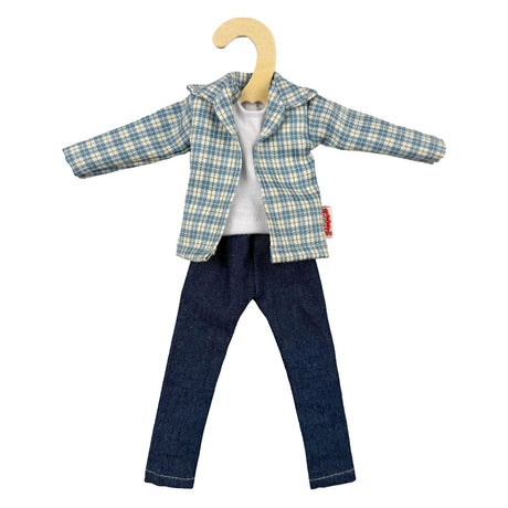 Camicia a quadri Heless con jeans per bambole fashion - 29 cm