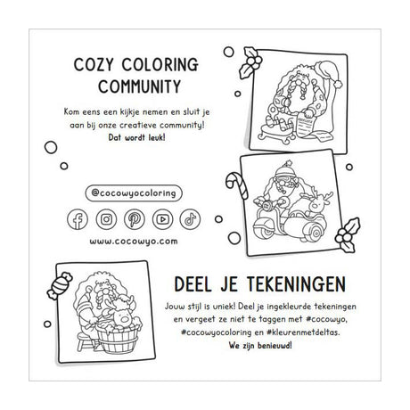 Deltas accogliente libro da colorare carino e comodo di Natale Coco Wyo