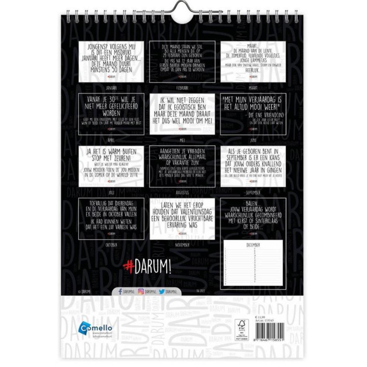 Darum - calendario dei compleanni - a4
