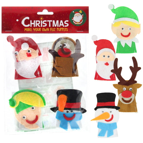 Wins Holland crea le tue marionette da dito natalizie in feltro, 4 pz.