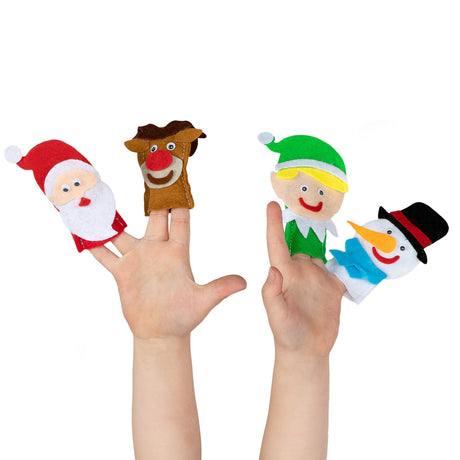 Wins Holland crea le tue marionette da dito natalizie in feltro, 4 pz.