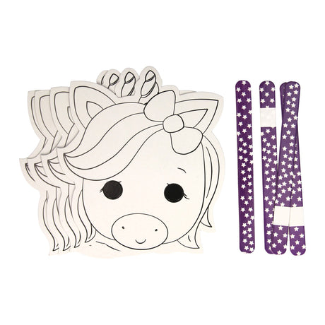 Vince Holland Color e crea le tue maschere: unicorno, 4 pezzi.