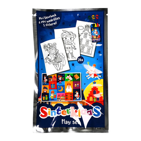 Vince l'Olanda libro da colorare Sinterklaas con 4 pastelli e foglio di adesivi