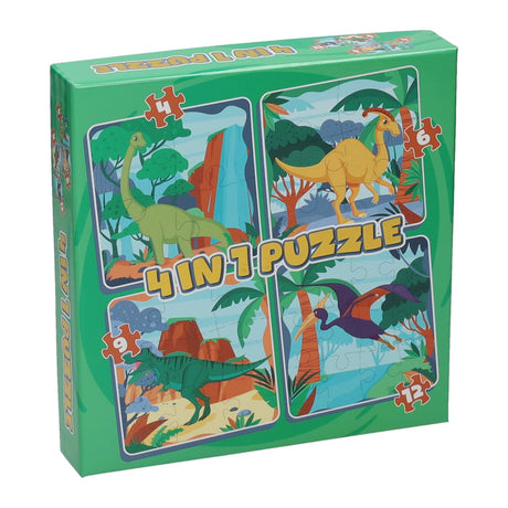 Puzzle 4in1 di Wins Holland - dinosauro, 12 pz.
