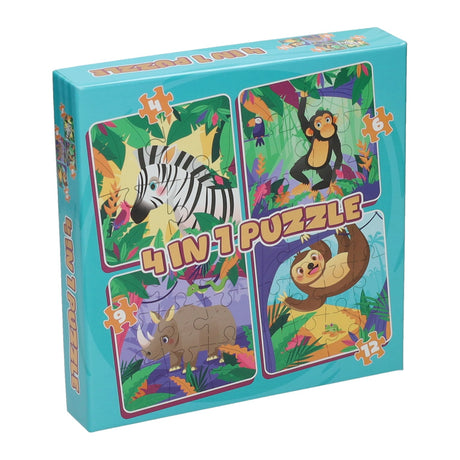 Puzzle 4in1 di Wins Holland - animali selvatici, 12 pz.