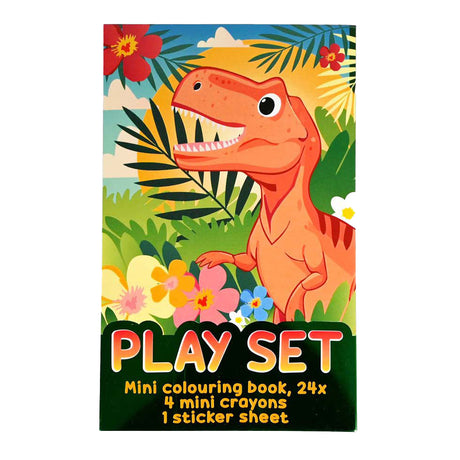 Set di dolcetti Wins Holland - libro da colorare, pastelli e foglio di adesivi - dinosauro