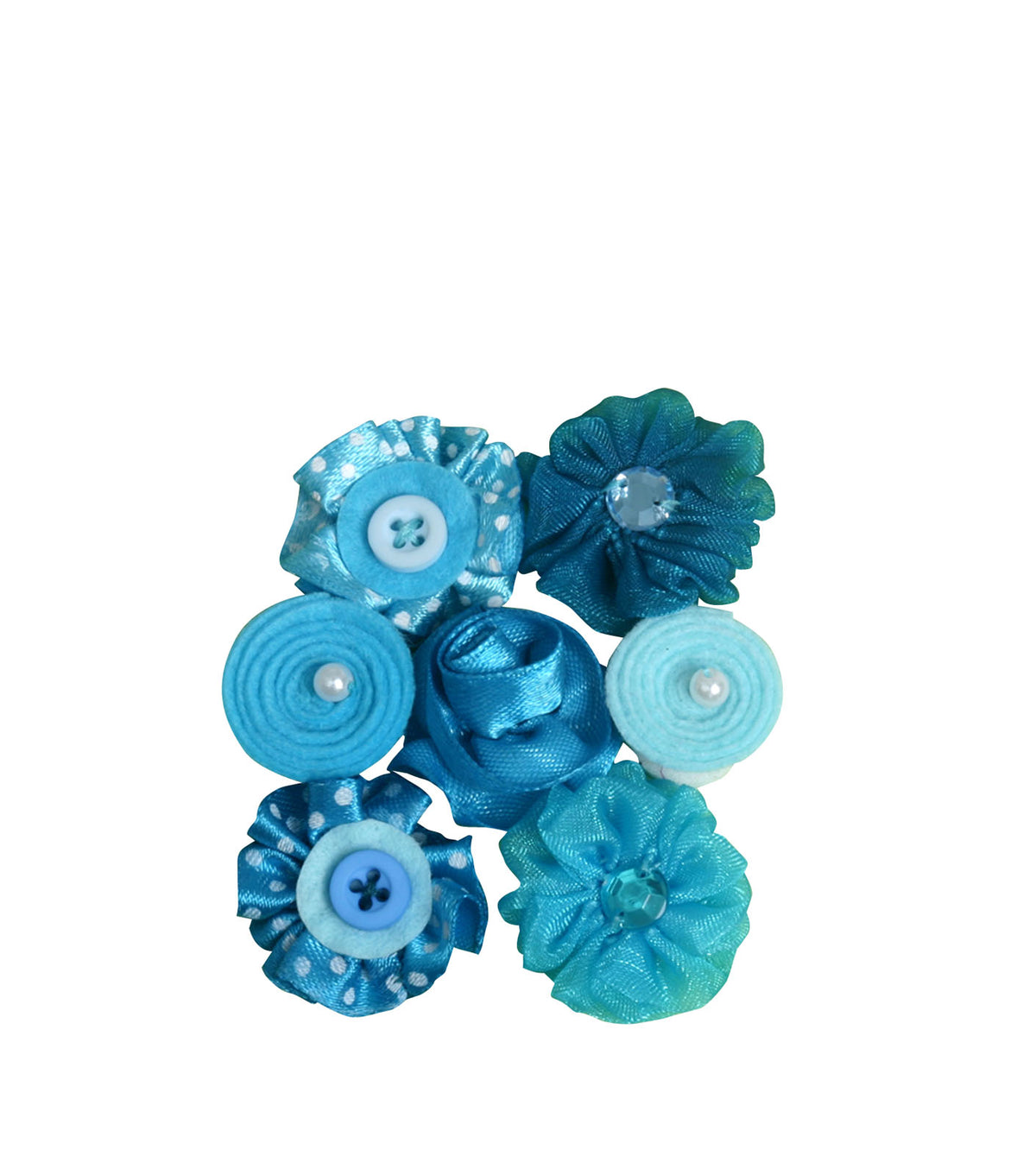 Petaloo • mini fiori in tessuto blu