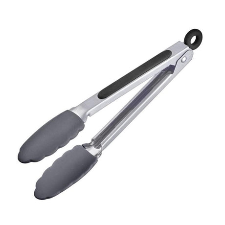 Pinza da servizio Westmark, con ciotole in silicone e manici in gomma, lunghezza: 27 cm, silicone plastico in acciaio inossidabile, silicone classico midi, nero argento, 16172270