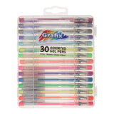 Penne gel Grafix 30 pezzi - scrittura scritte a mano - effetto glitter - effetto metallico - effetto neon - effetto pastello - penne gel adulti