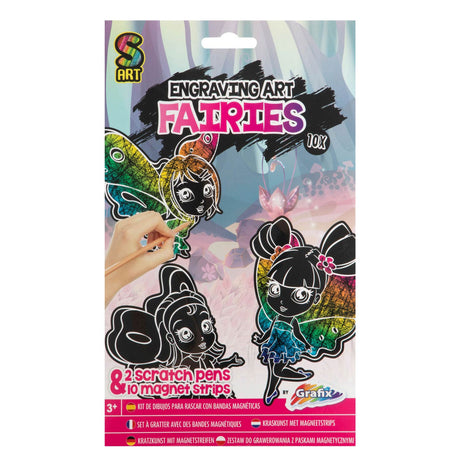 Set da grattare gruppo creativo creativo con magneti fate, 10 pz.