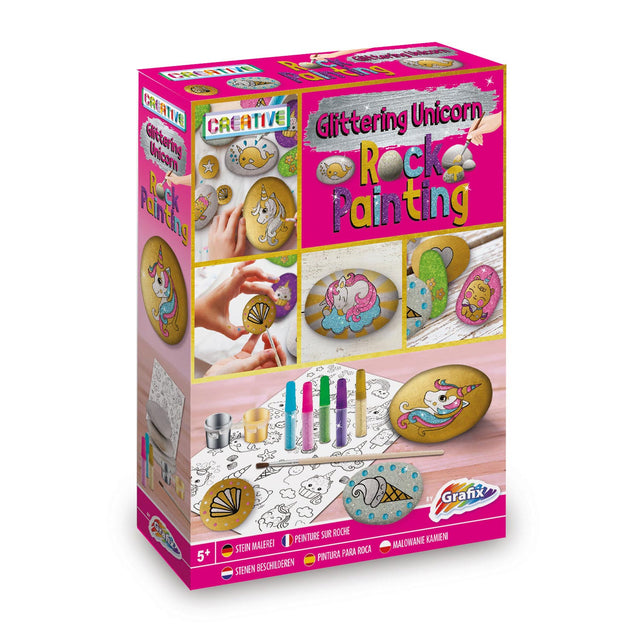 Grafix pittura su pietra glitter unicorno