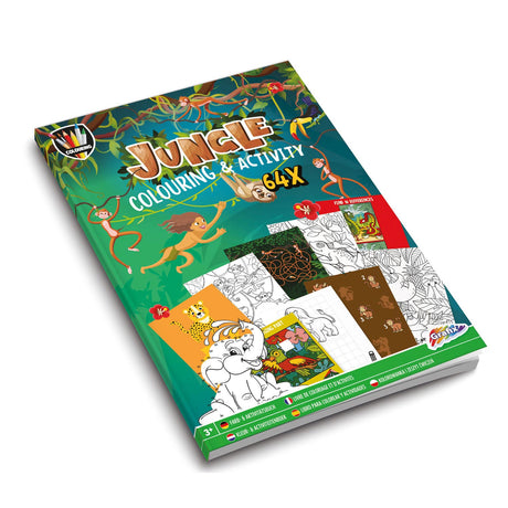Libro da colorare e attività creativa per gruppi nella giungla