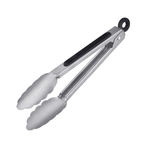 Pinza per griglia + pinza per servire Westmark, con estremità in acciaio inossidabile e manici in gomma, lunghezza: 20 cm, plastica in acciaio inossidabile, mini speciale classica, nero argento, 16232270