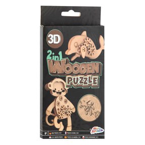 Grafix puzzle 3D con animali in legno 2 in 1