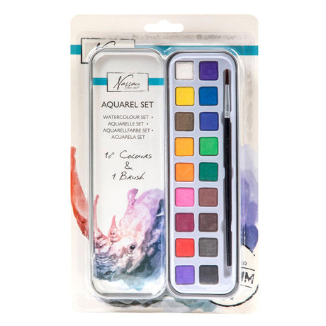 Set di pittura ad acquerello Nassau fine art Nassau, 18 colori