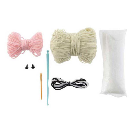 Kit artigianale per uncinetto con coniglietto - incl. ago e filo