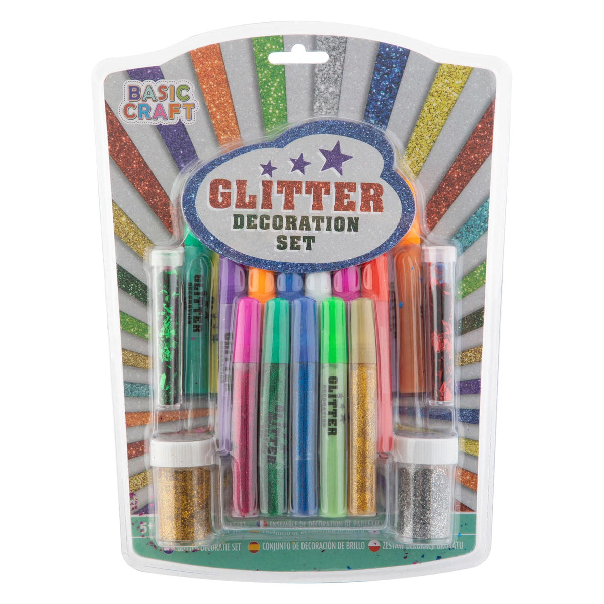 Set di decorazioni per glitter di gruppo di artigianato creativo, 17dlg.