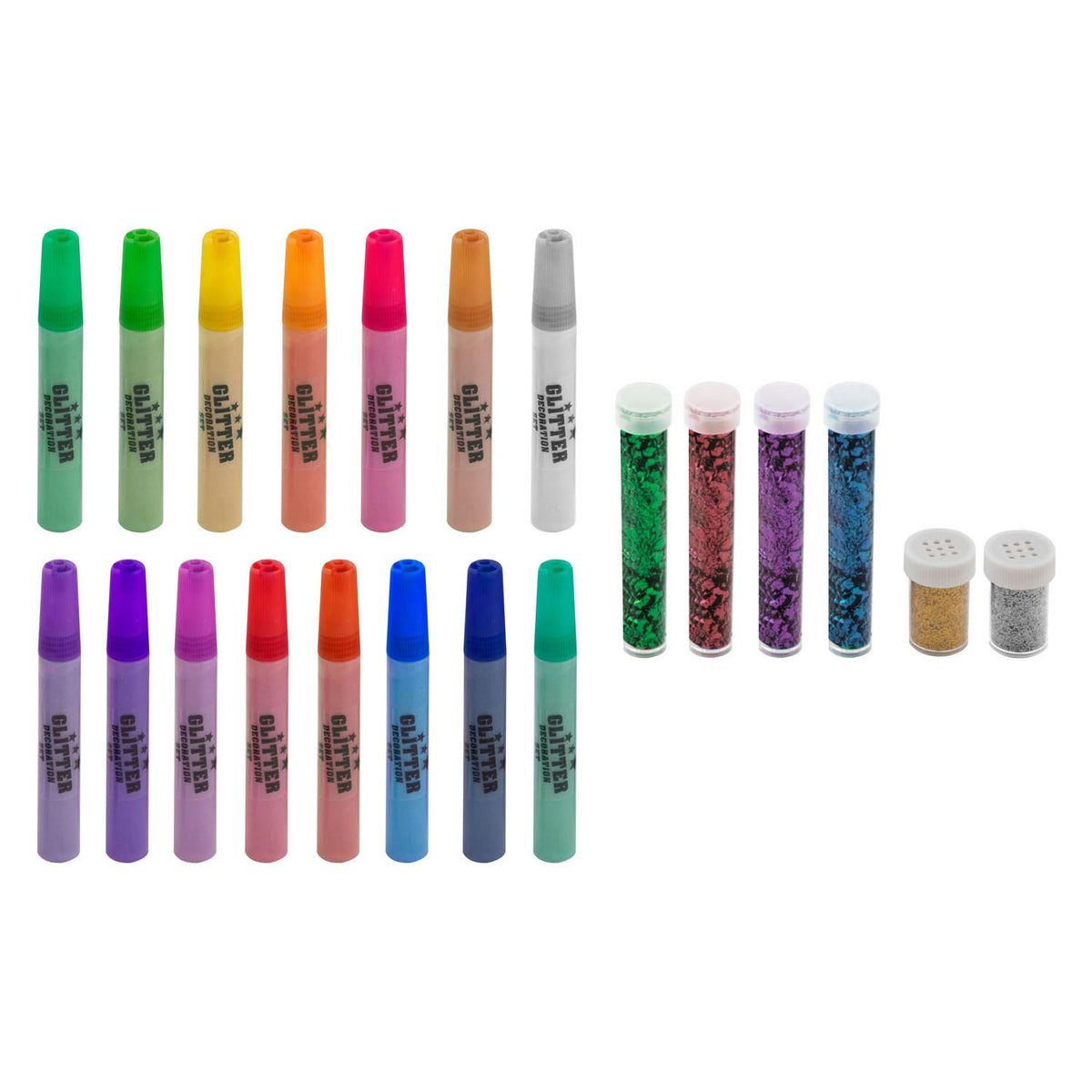 Set di decorazioni per glitter di gruppo di artigianato creativo, 17dlg.