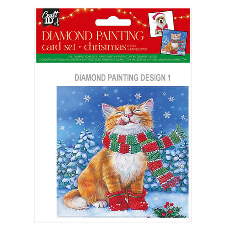 Grafix crea le tue cartoline di Natale con pittura con diamanti, 2 pz.