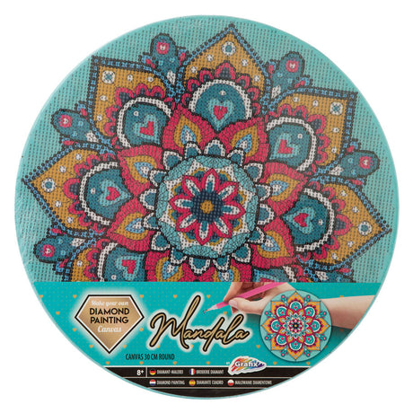 Tela mandala con pittura diamante di gruppo artigianale creativo, 30 cm