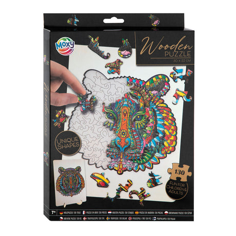 Puzzle in legno senza marchio senza marchio con figura di tigre - 130 pezzi