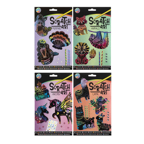Il gruppo di artigianato creativo crea la tua scratch art